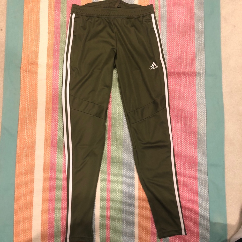 olive green adidas track pants